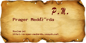 Prager Medárda névjegykártya